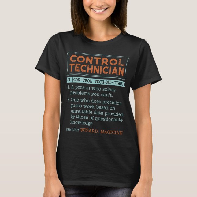 Control Technician Dictionary Noun Wizard Magician T-Shirt (Front)