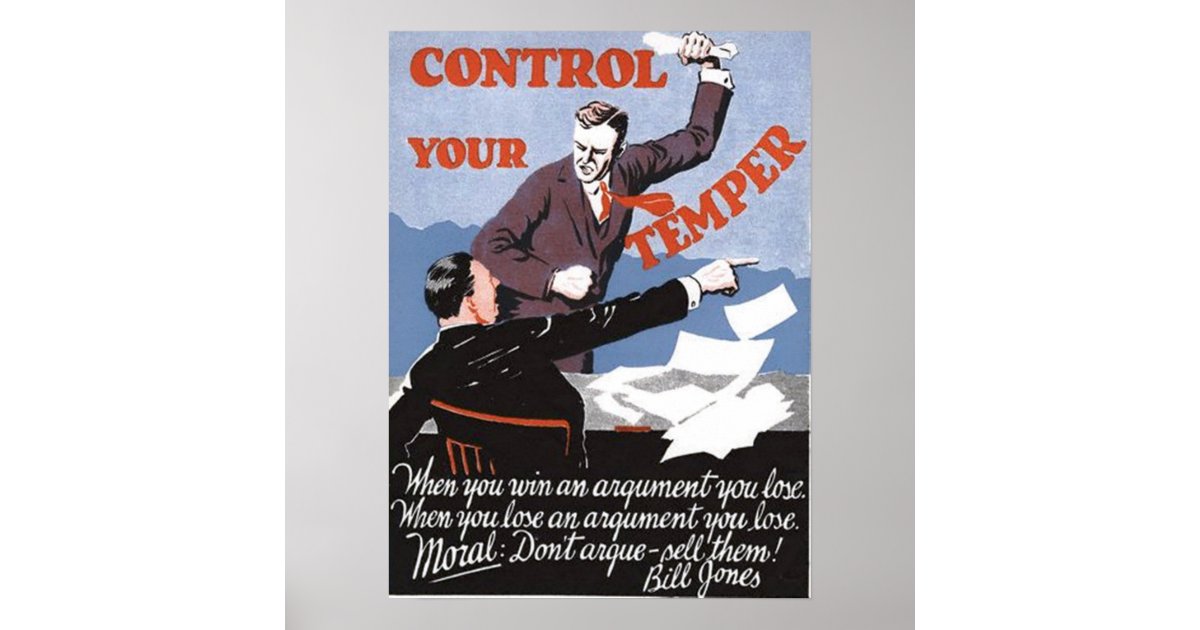 Control Your Temper Poster Zazzle