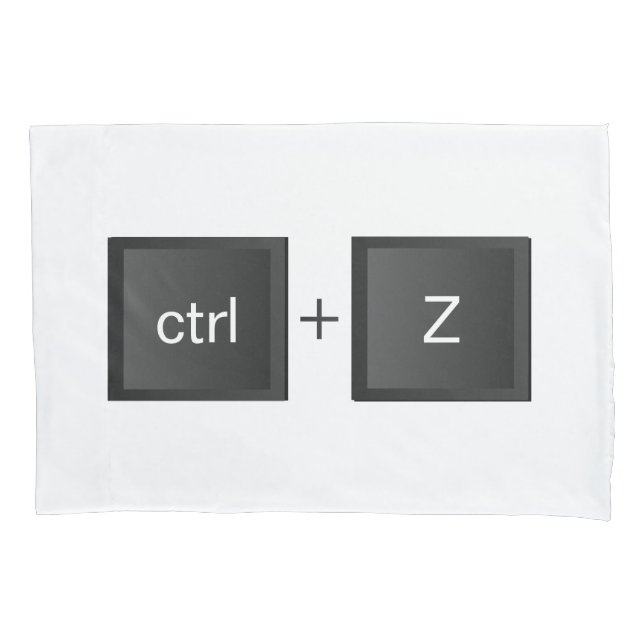 Control-Z ctrl+Z "UNDO" Fun Black PC Keyboard  Pillow Case (Front)