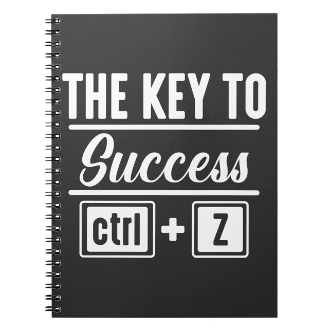 Control Z Undo Programming Success IT Nerd Notebook (Front)