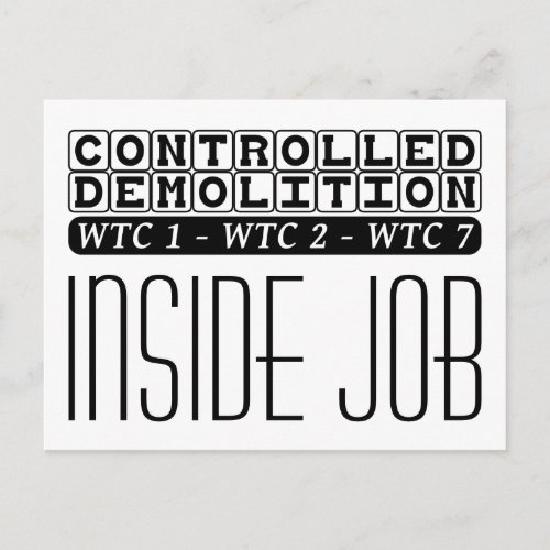 Controlled Demolition WTC Building 7 Inside Job Postcard