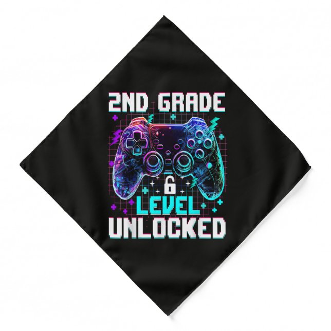 Controller 2nd Grade Level Unlocked First Day  Bandana (Front)