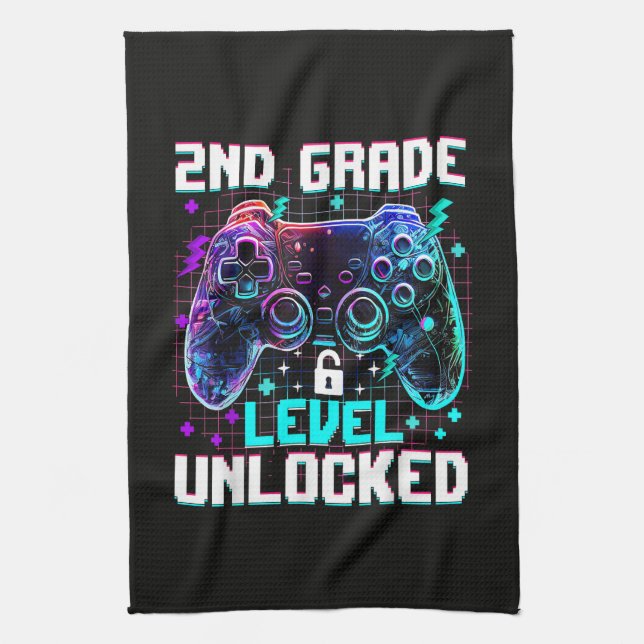 Controller 2nd Grade Level Unlocked First Day  Kitchen Towel (Vertical)