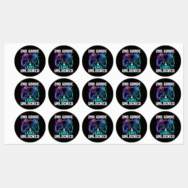 Controller 2nd Grade Level Unlocked First Day  Labels (Sheet)