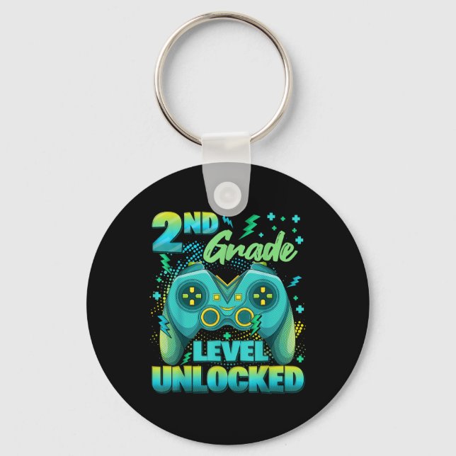 Controller 2nd Grade Level Unlocked First Day Of S Keychain (Front)