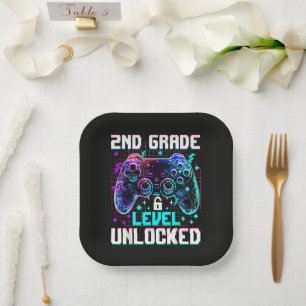 Controller 2nd Grade Level Unlocked First Day Paper Plates