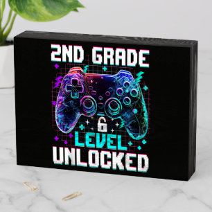 Controller 2nd Grade Level Unlocked First Day Wooden Box Sign