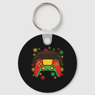 Controller Afro Black History Month Gaming Gamer 1 Keychain