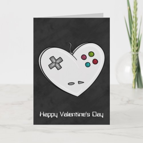 Controller Heart Gamer Valentine Holiday Card