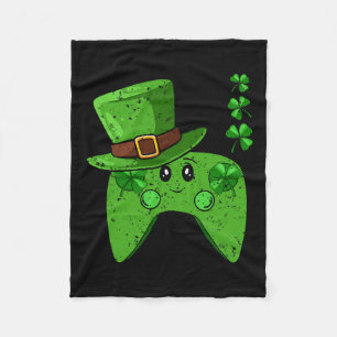 Controller Shamrock St Patricks Day Gaming Gamer  Fleece Blanket