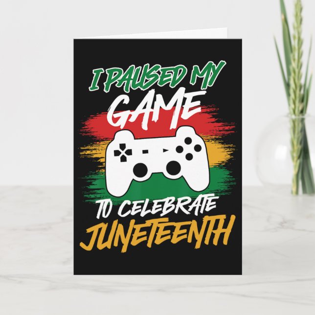 Controller Video Games Console Paused My Game June Card (Front)
