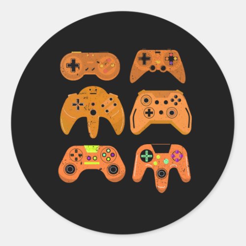Controllers Fall Gaming Video Game Thanksgiving Ga Classic Round Sticker