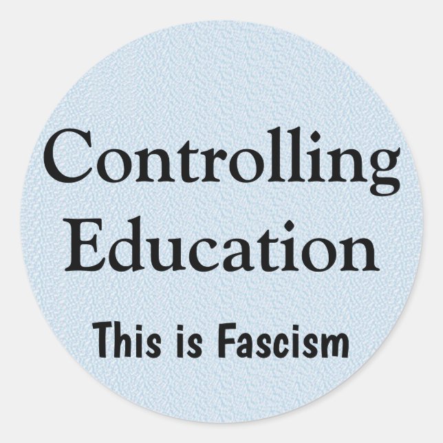 Controlling Education Classic Round Sticker (Front)