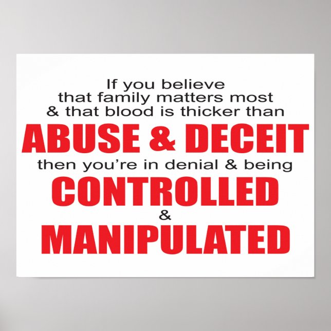 Controlling Family Abuse Deceit  Poster (Front)