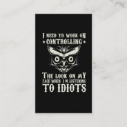 Controlling My Face Sarcastic Owl Lover Smart Guy Business Card at Zazzle