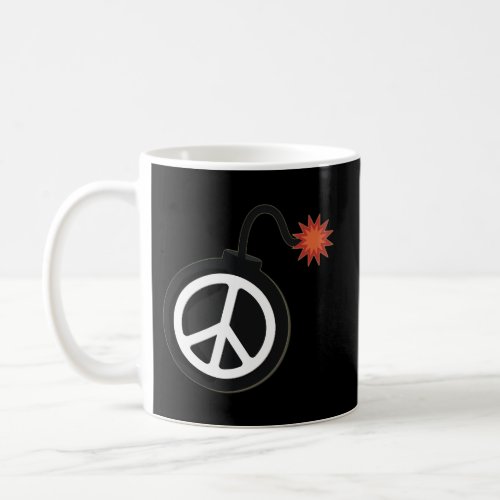 Controversial Cartoon Bomb Peace Sign Coffee Mug