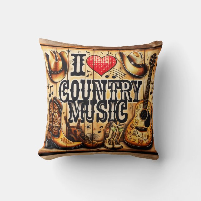 Contry music. throw pillow (Front)