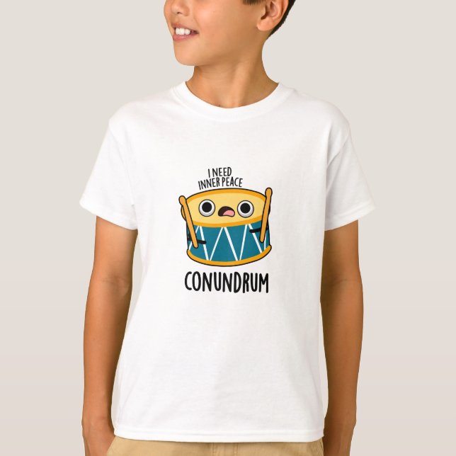 Conundrum Funny Drummer Drum Pun  T-Shirt (Front)