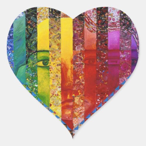 Conundrum I – Abstract Rainbow Woman Goddess Heart Sticker