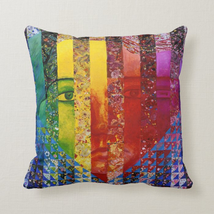 Conundrum I – Abstract Rainbow Woman Goddess Pillows