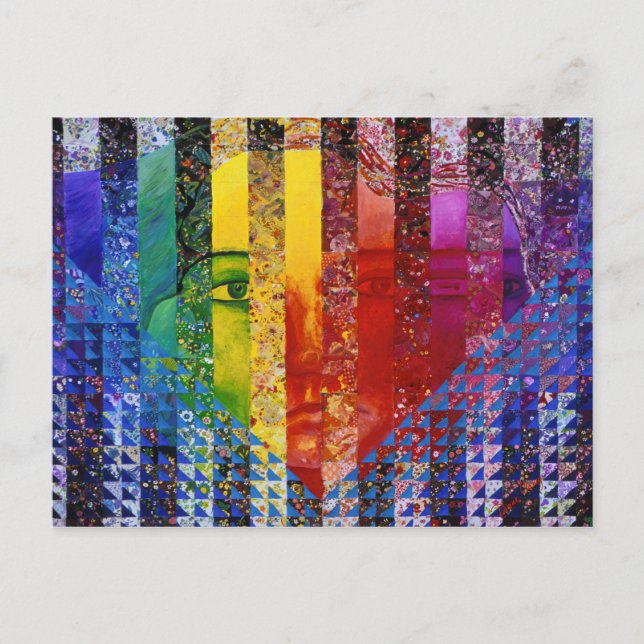 Conundrum I – Abstract Rainbow Woman Goddess Postcard (Front)