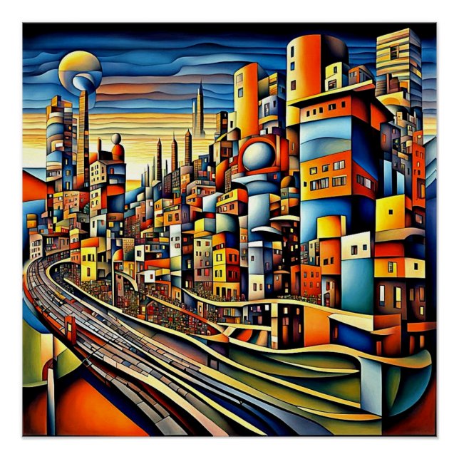 Conurbation at sunset 2 poster (Front)