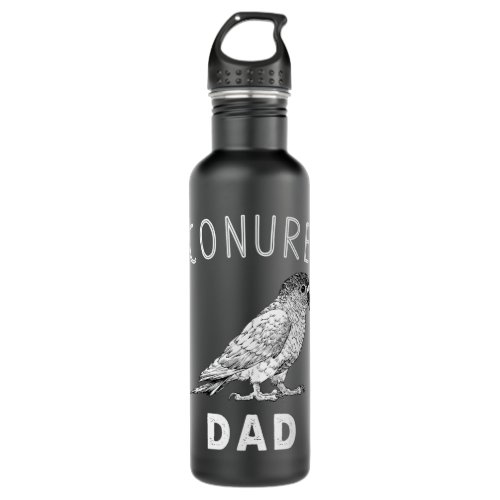Conure Dad Green Cheek Conure Parrot Bird Papa  Stainless Steel Water Bottle