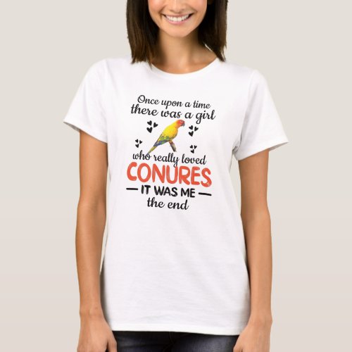 Conure Girl Gifts Sun Conure Lover Parrot Owner T_Shirt