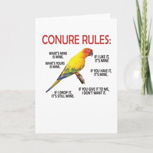 Conure Owner Conure Lover Parrot Bird Sun Conure Card