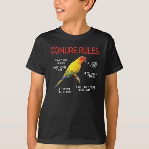 Conure Owner Conure Lover Parrot Bird Sun Conure T_Shirt
