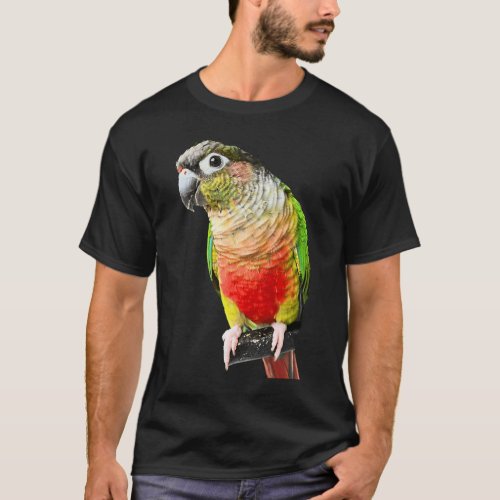 Conure Parrot Bird Green cheek Love for birds T_Shirt