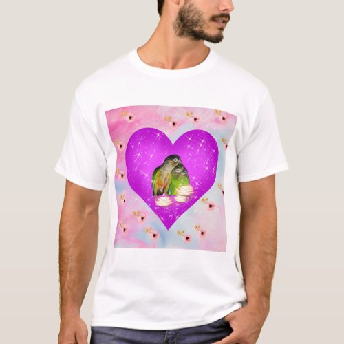 CONURES IN LOVE CUDDLING T SHIRT