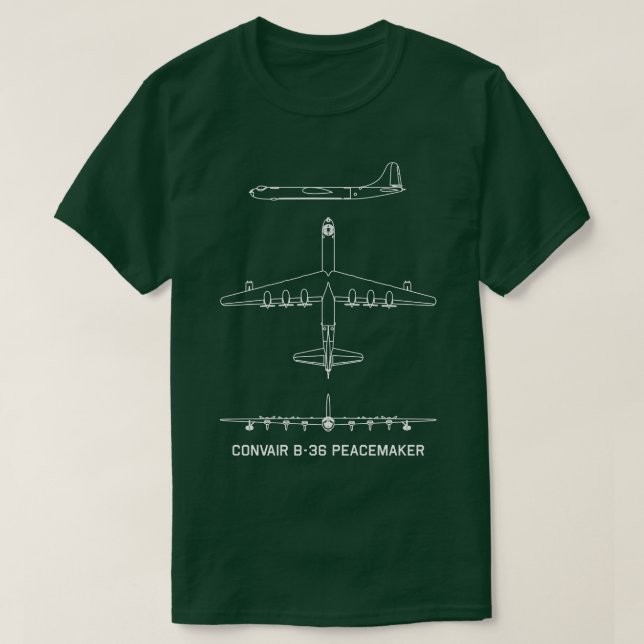 Convair B36 Peacemaker American Strategic Bomber P T-Shirt (Design Front)