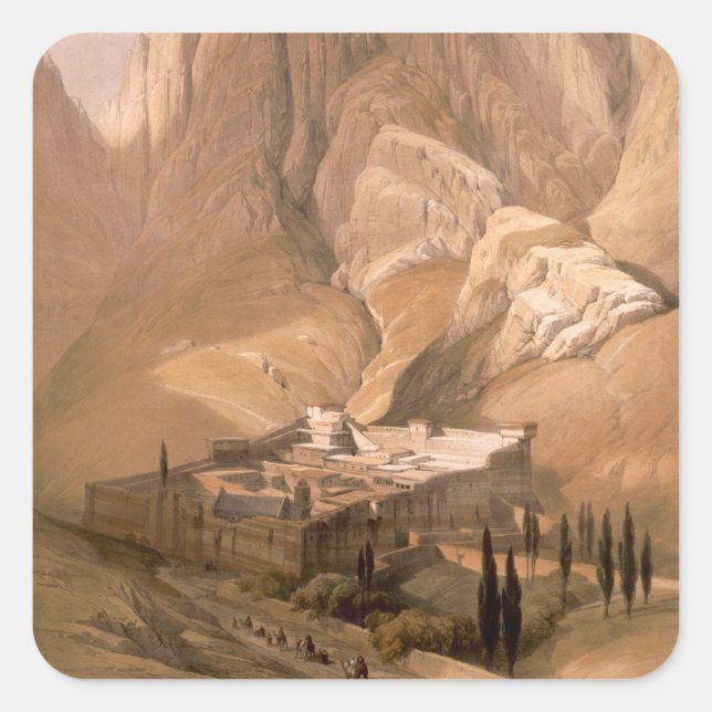 Convent of St. Catherine with Mount Horeb, Februar Square Sticker (Front)