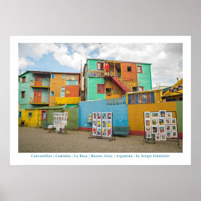 Conventillos in Caminito, Buenos Aires Poster (Front)