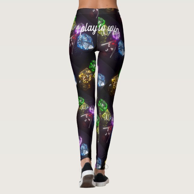 Convention Gaming Dice Comfortable "play to win" Leggings (Back)