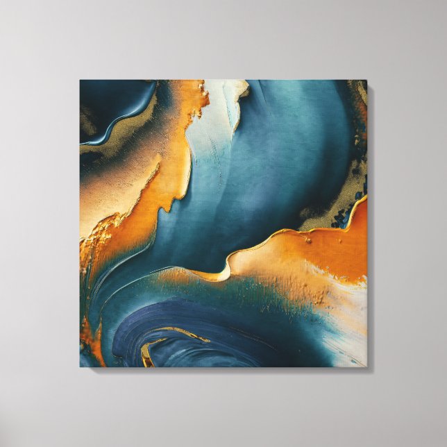 Convergence – Abstract Fields Of Motion And Gold Canvas Print (Front)
