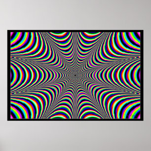 Converging Vibrating Colors Poster