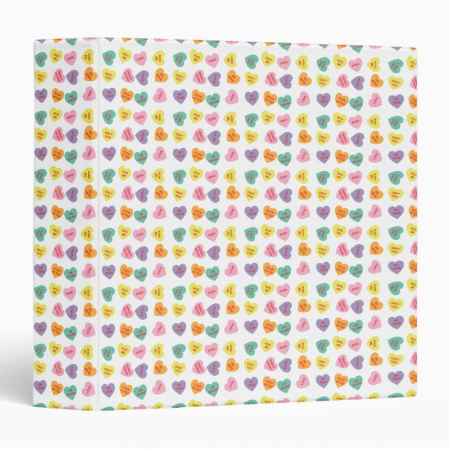 Conversation Candy Hearts 3-Ring Binder (Front/Spine)