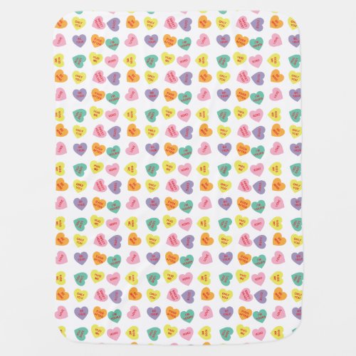Conversation Candy Hearts Baby Blanket