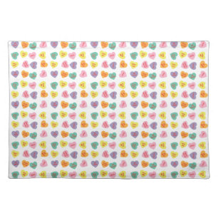 Conversation Candy Hearts Cloth Placemat
