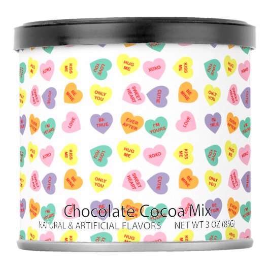 Conversation Candy Hearts Hot Chocolate Mix (Front)