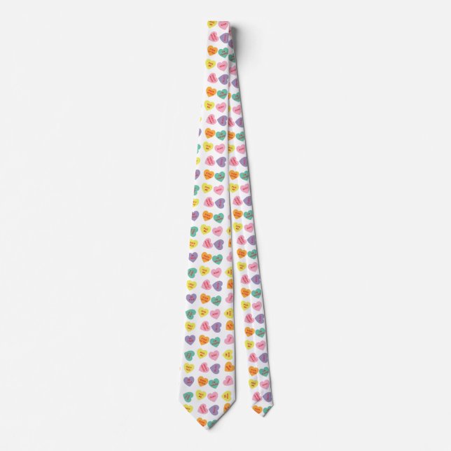 Conversation Candy Hearts Neck Tie (Front)
