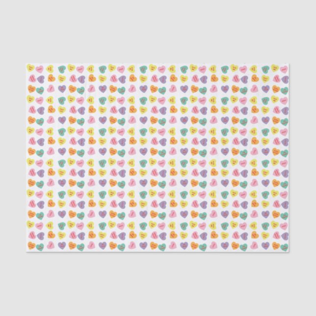 Conversation Candy Hearts Tissue Paper (Front)