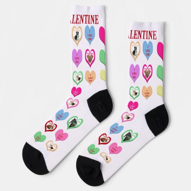 Conversation Critters Hearts Crew Socks (Left)