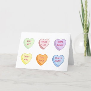 Conversation Heart Valentine's Card Blank Inside