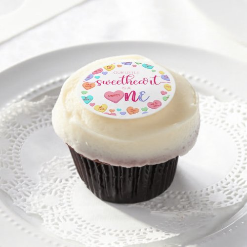 Conversation Hearts 1st Birthday Paper Plate Edible Frosting Rounds
