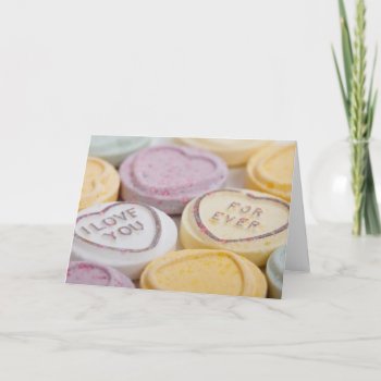 Conversation Hearts Candy I Love You Forever Photo Card by iBella at Zazzle