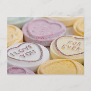 Conversation hearts candy I Love You Forever photo Postcard