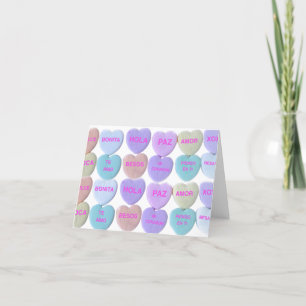 Conversation Hearts Card (Spanish)